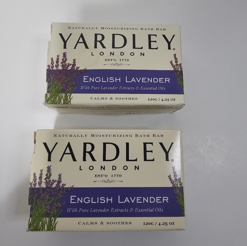 Yardley London English Lavender Soap New Two 4.25oz Moisturizing Bath Bars